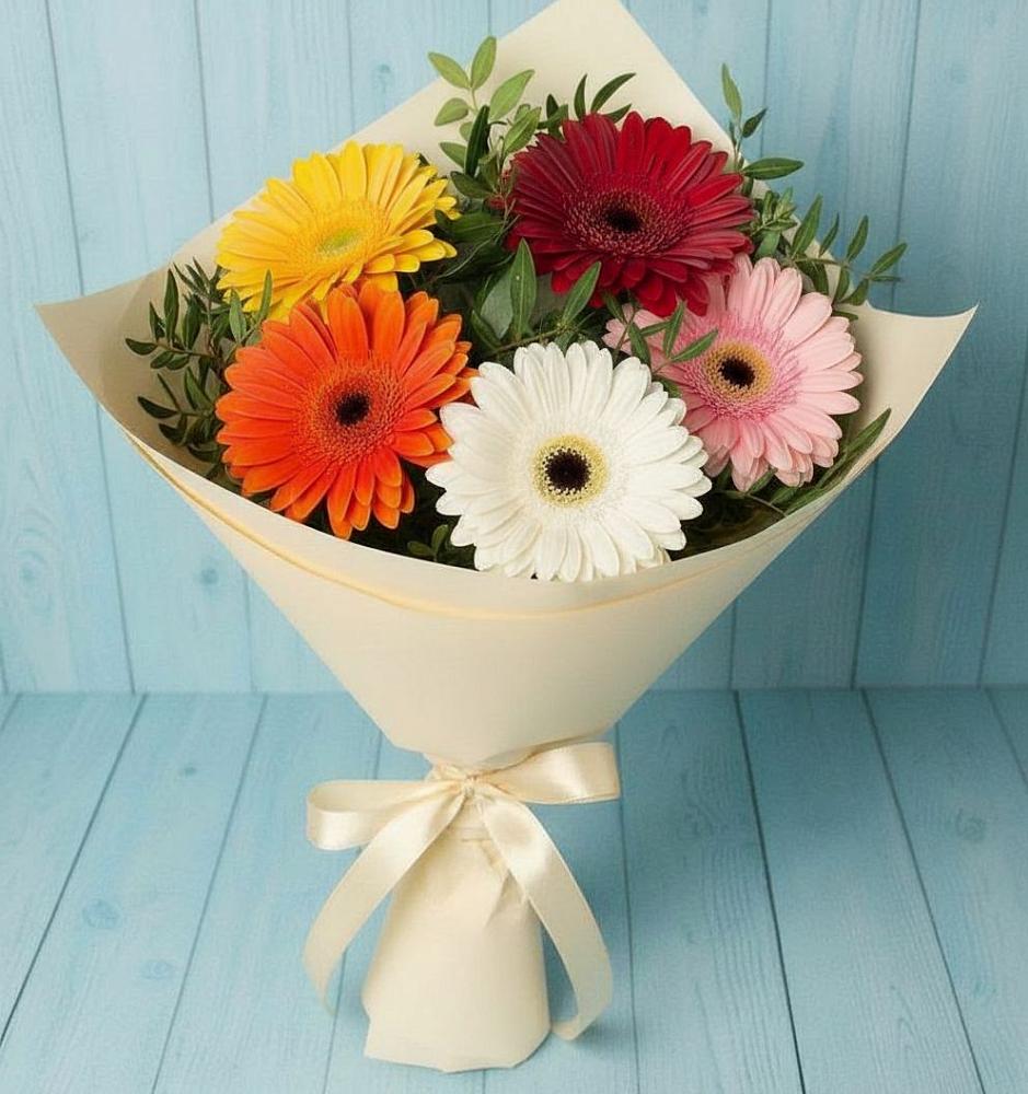 Букет цветов из: Герберы в Верхнекундрюческой