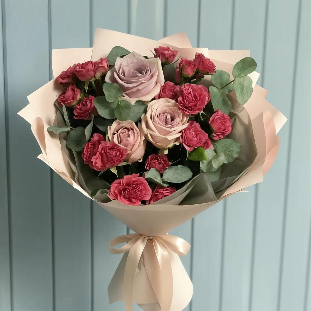 Букет цветов из: Гвоздики и Розы в Верхнекундрюческой