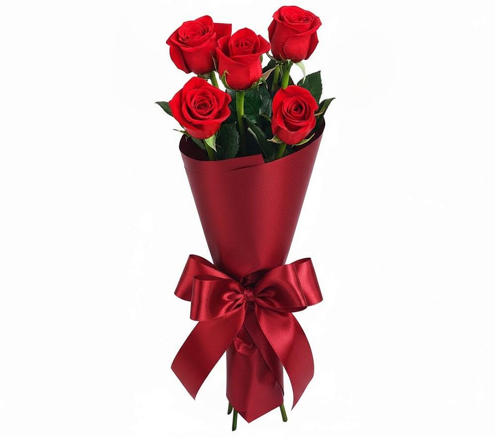 Букет 5 Красных роз Эдлесс Лав в Верхнекундрюческой