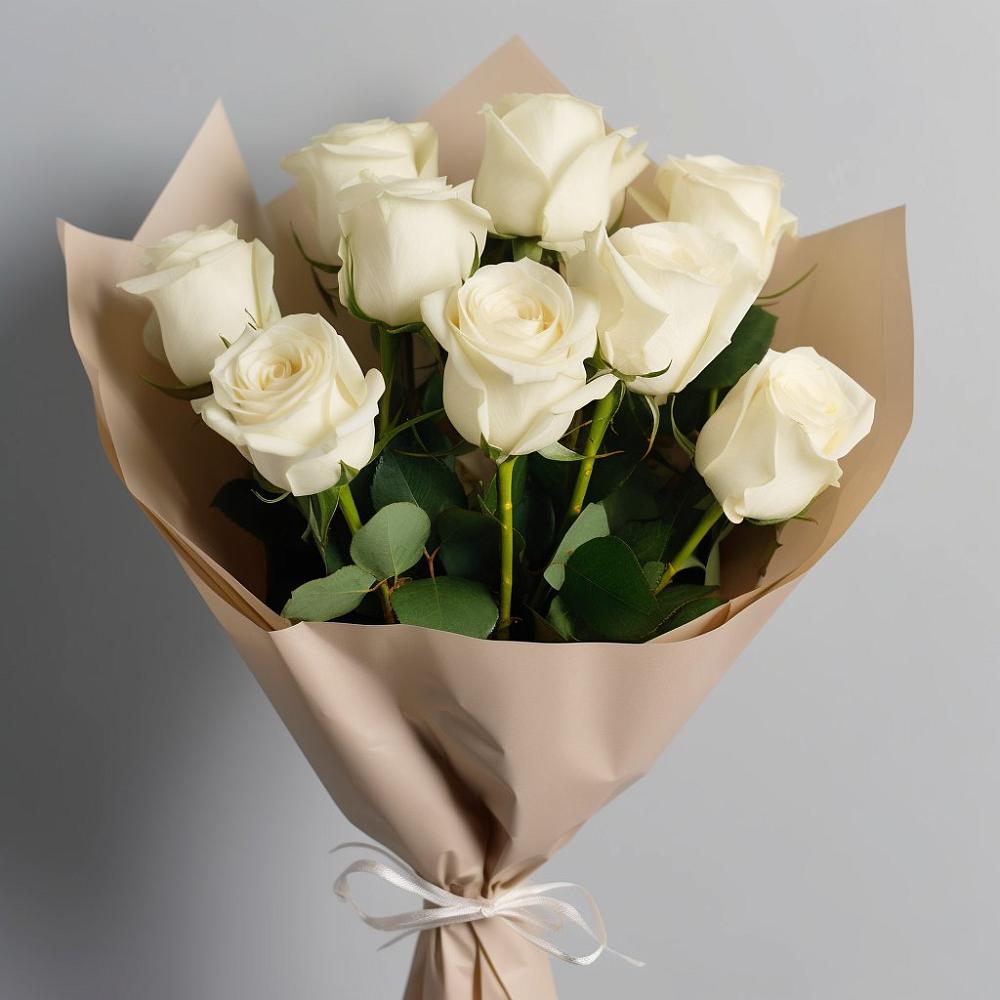 Букет 9 Белых роз Эдлесс Лав в Верхнекундрюческой