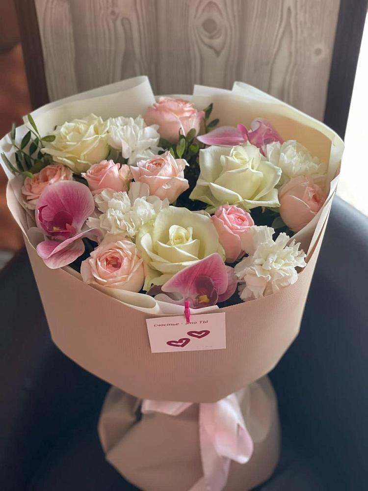 Букет цветов из: Орхидеи, Розы и Гвоздики в Верхнекундрюческой