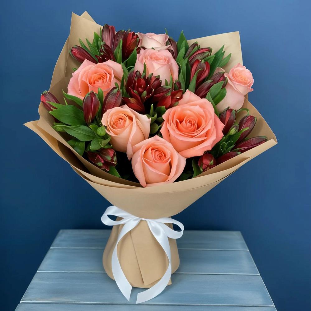 Букет цветов из: Розы и Альстромерии в Верхнекундрюческой