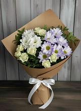Букет цветов из:  Хризантемы и Розы в Верхнекундрюческой