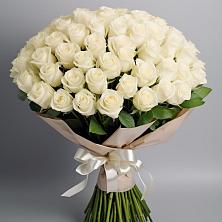 Букет 101 беля роза Белоснежка в Верхнекундрюческой