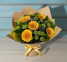 Букет цветов из:  Герберы и Хризантемы в Верхнекундрюческой