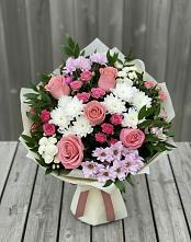 Букет цветов из:  Альстромерии, Гвоздики, Розы и Хризантемы #REPLACE_PRED# Верхнекундрюческой
