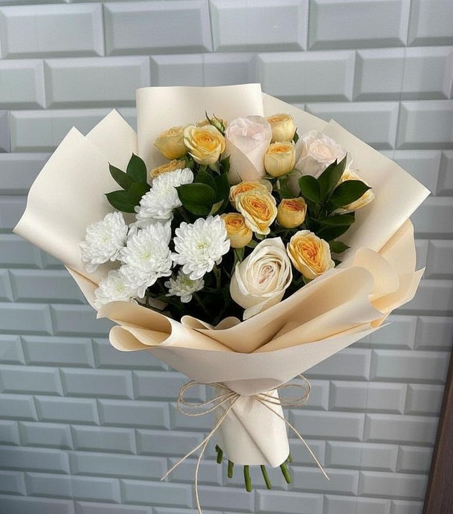 Букет цветов из: Розы и Хризантемы в Верхнекундрюческой