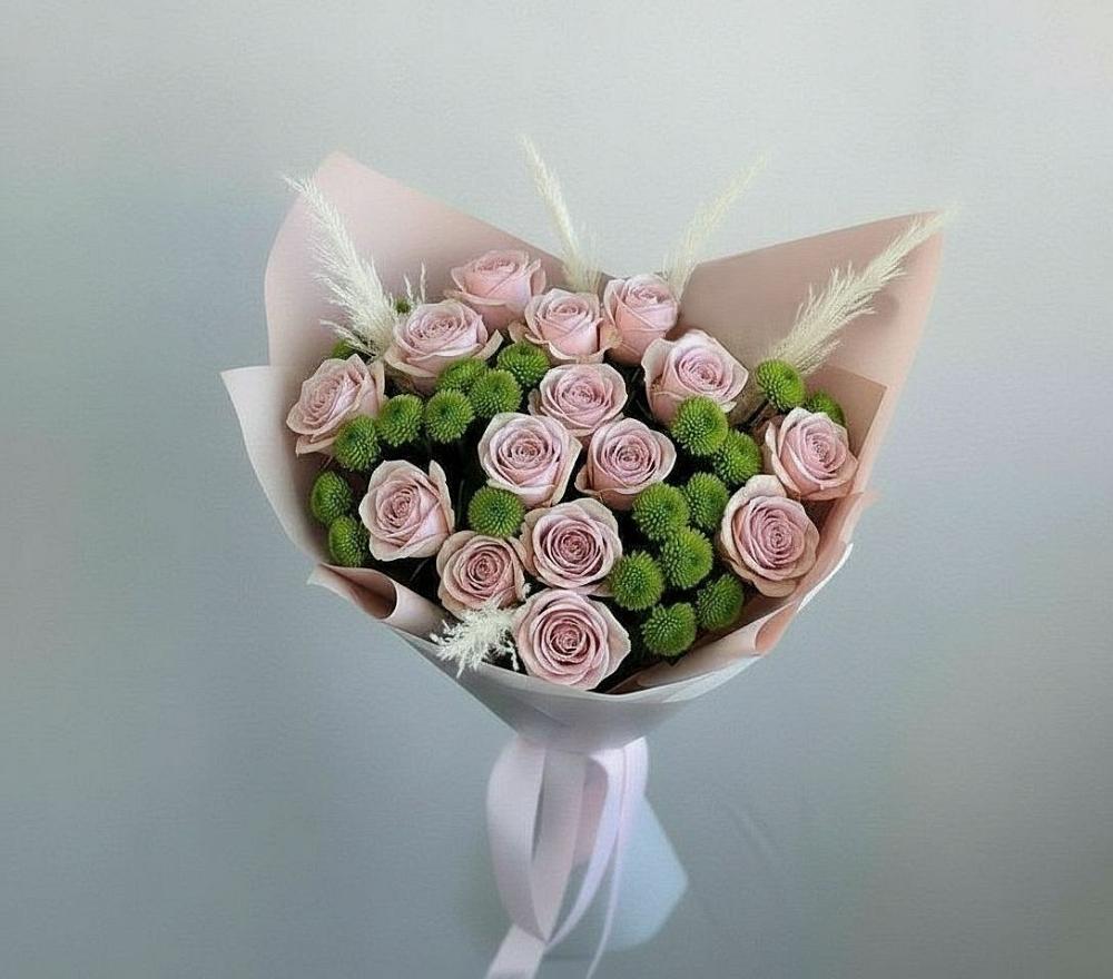Букет цветов из: Розы и Хризантемы в Верхнекундрюческой