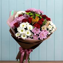 Букет цветов из:  Розы, Хризантемы и Альстромерии #REPLACE_PRED# Верхнекундрюческой