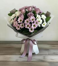 Букет цветов из:  Хризантемы и Розы в Верхнекундрюческой