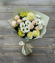 Букет цветов из:  Альстромерии, Розы и Хризантемы в Верхнекундрюческой