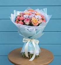 Букет цветов из:  Хризантемы и Розы в Верхнекундрюческой