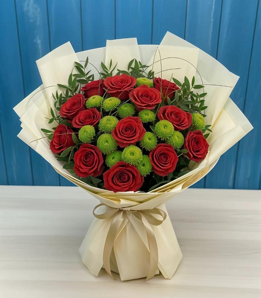 Букет цветов из: Розы и Хризантемы в Верхнекундрюческой